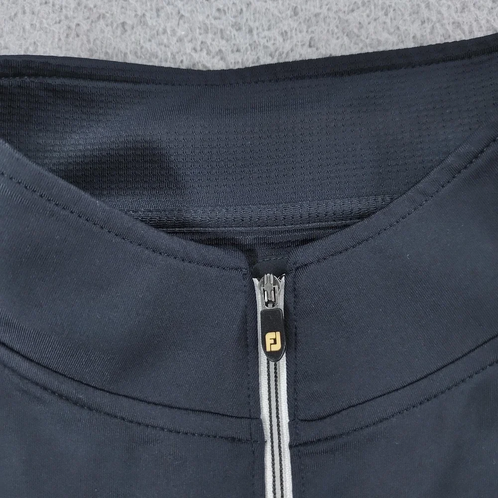 FootJoy Pullover Shirt Mens XL Black Gray Quarter Zip Golf Mock Neck Stretch